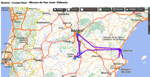 itineario ruta Madrid a valencia