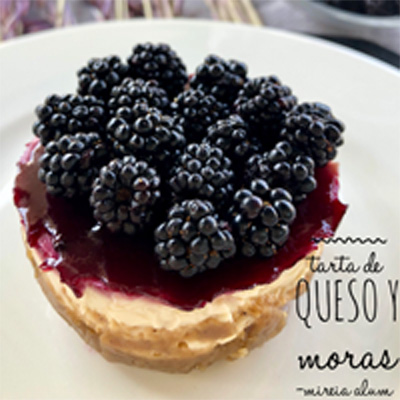 tarta de queso con moras sin horno