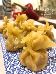 homemade dumplings with shrimp and vegetables