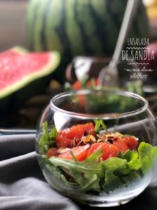 grilled watermelon and arugula salad