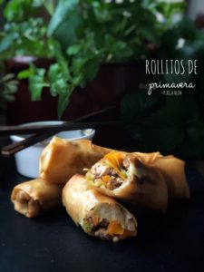 Rollitos de primavera caseros con carne y verduras