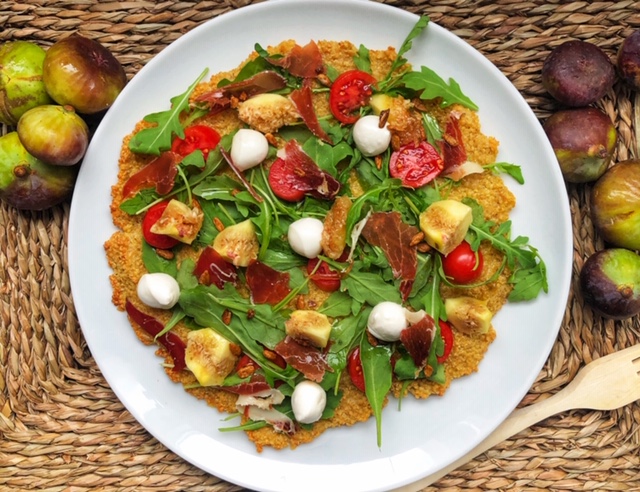 pizza saludable de quinoa