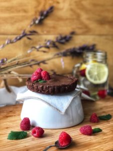 Vegan gluten-free chocolate tartlet with no added sugars