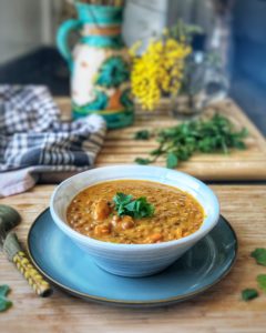 Lentils with curried vegetables